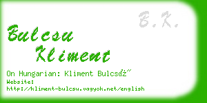 bulcsu kliment business card